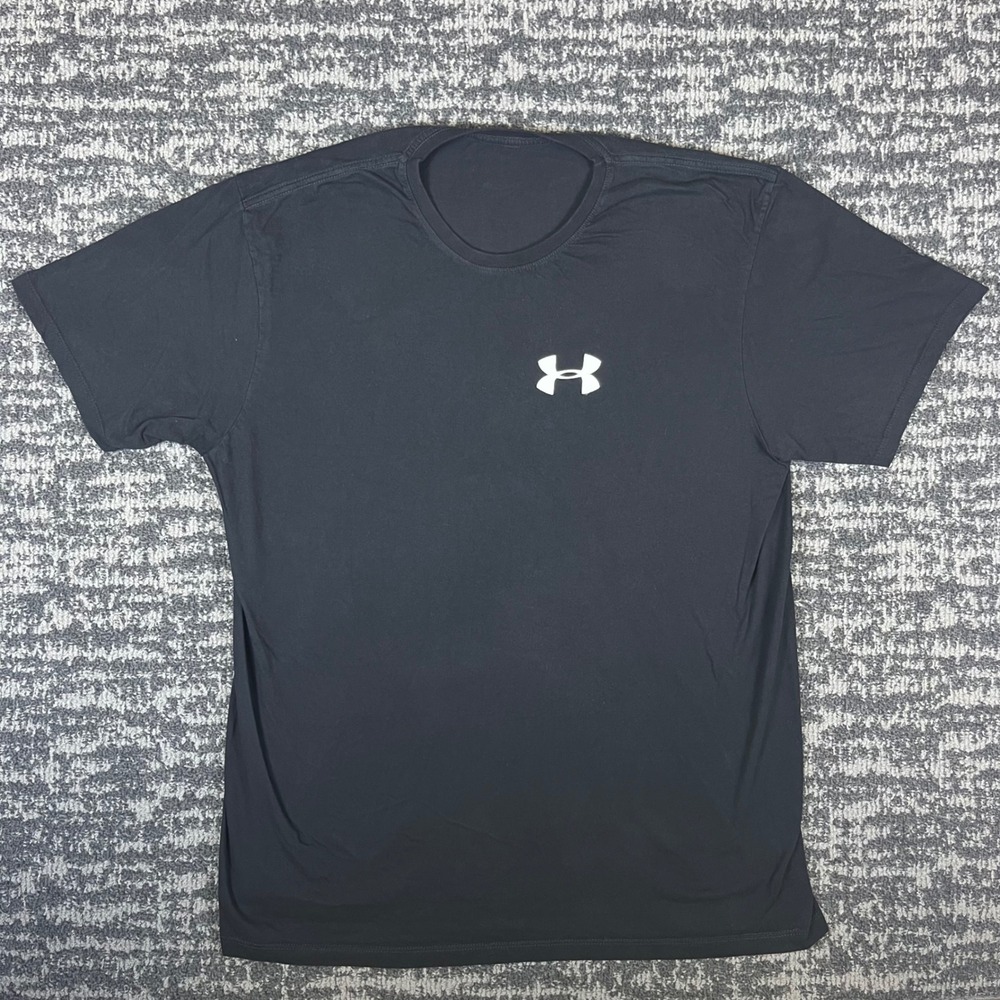 Under Armour T-Shirt Mens XL Black Short Sleeve Logo Athletic Performance Tee